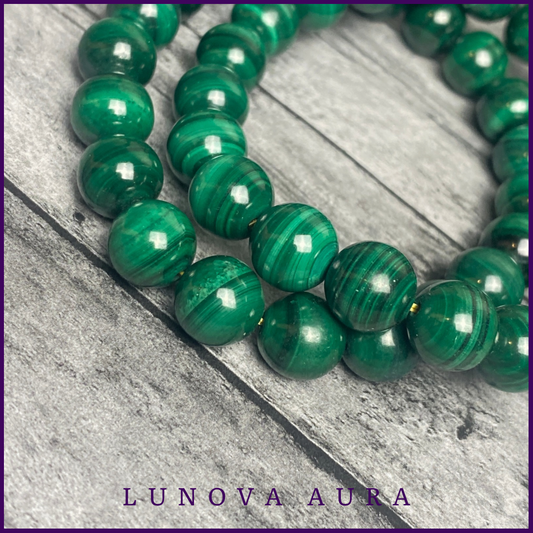 Malachite Genuine 8mm Crystal Gemstone Bead Bracelet