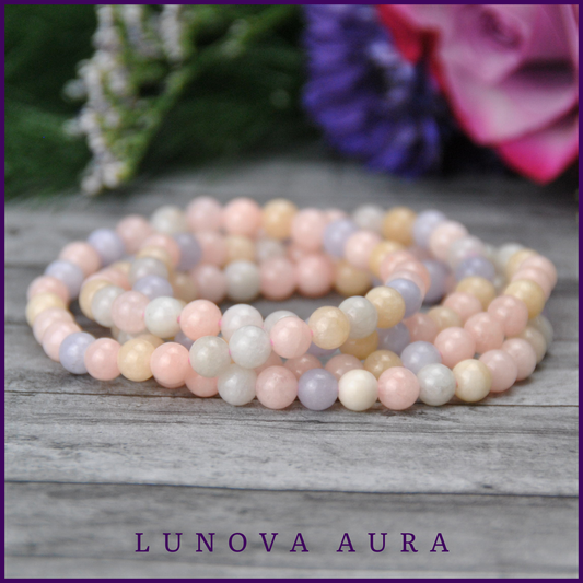 Morganite 6mm Gemstone Bracelet