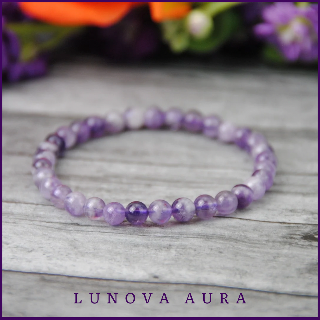 Dream (Chevron) Amethyst Gemstone 6MM Bracelet