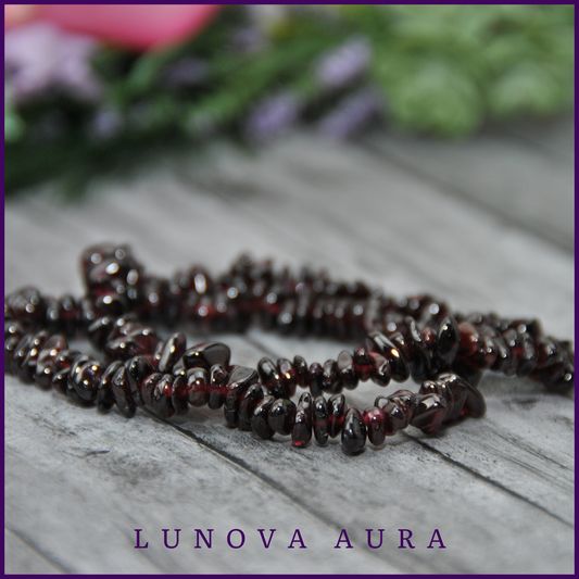 Garnet Gemstone Chip Bracelet