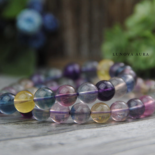 Candy Fluorite 8mm Gemstone Bracelet