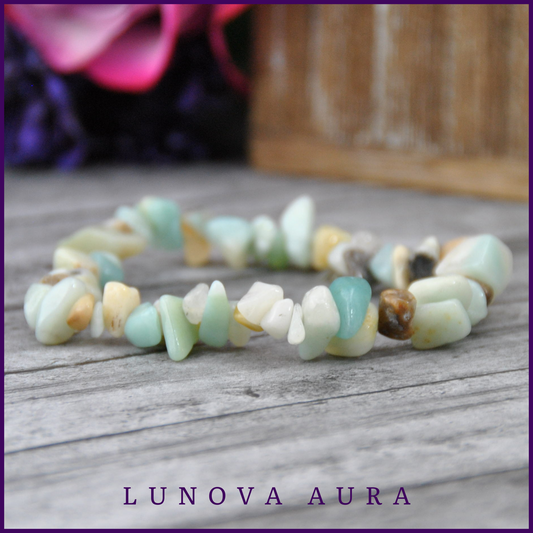 Amazonite Gemstone Chip Bracelet