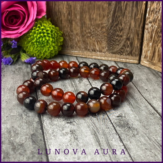 Sardonyx Gemstone 8mm Bracelet