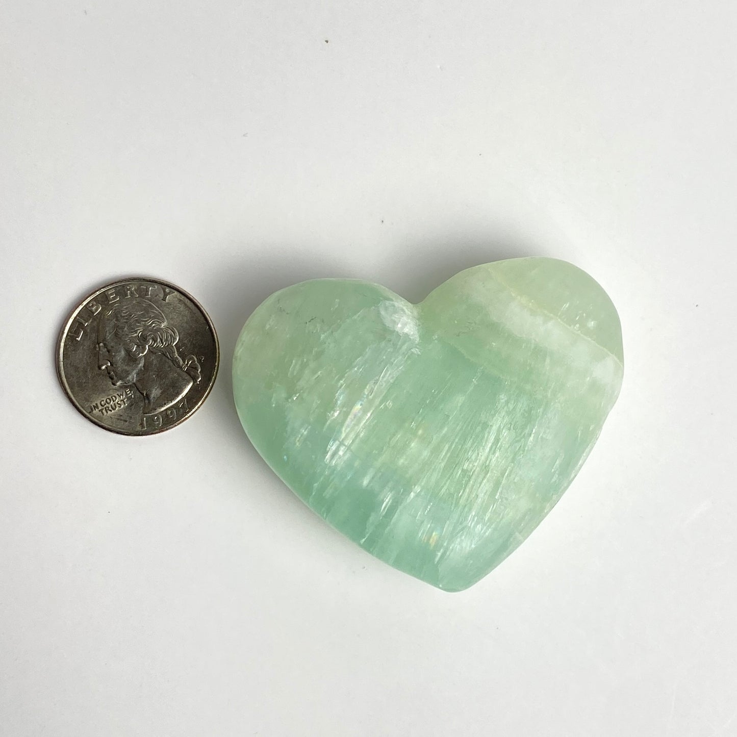 Caribbean Calcite Heart Palm Stone