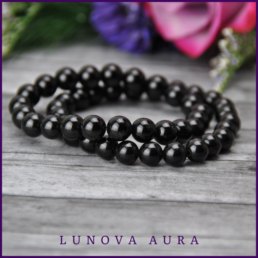 Black Obsidian Gemstone 8mm Bracelet