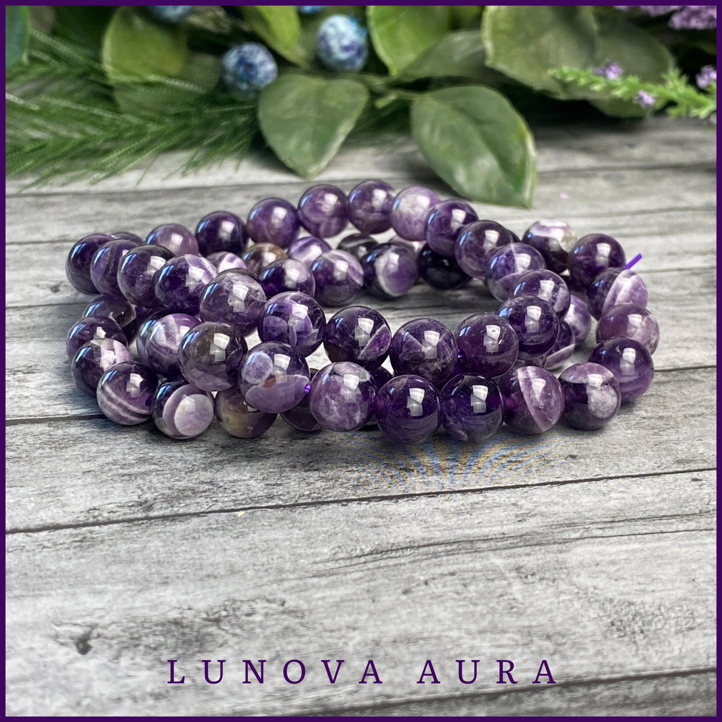 Dream (Chevron) Amethyst Gemstone 8MM Bracelet