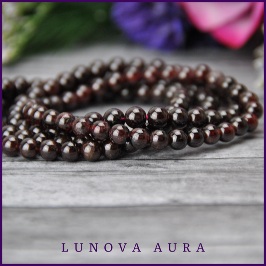 Garnet 6mm Gemstone Bracelet