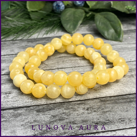 Yellow Jade Gemstone 8mm Bracelet