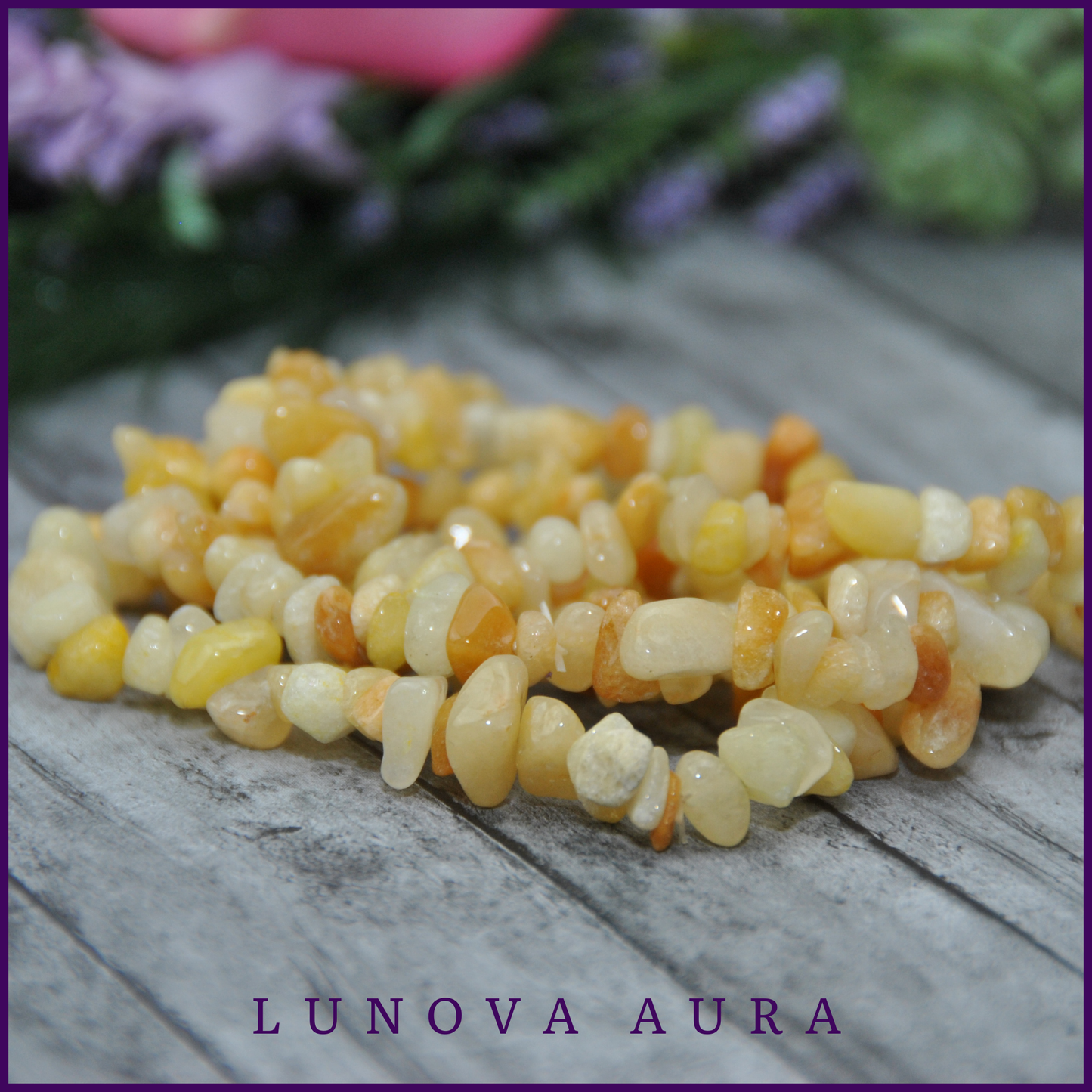 Yellow Jade Gemstone Chip Bracelet