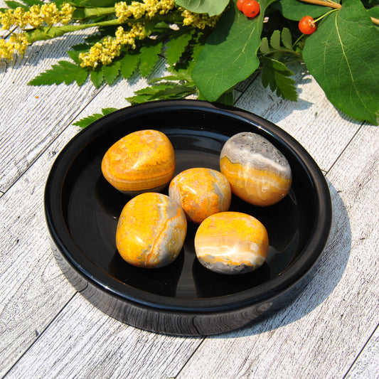 Bumble Bee Jasper Tumbled Pocket Stone