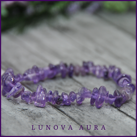 Amethyst Gemstone Chip Bracelet