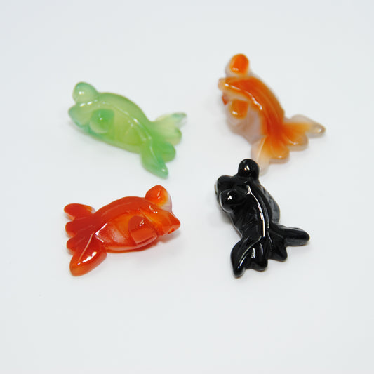 Agate Crystal Goldfish Carving