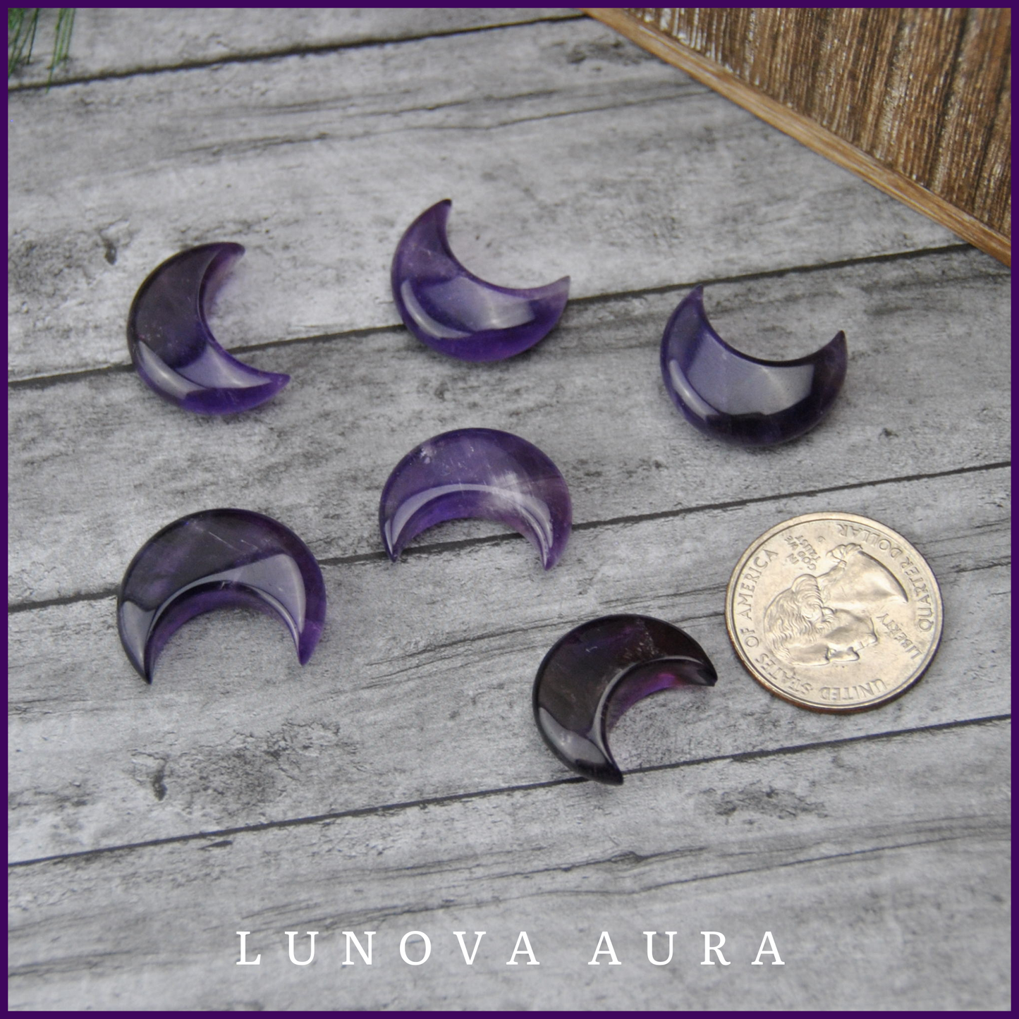 Amethyst Mini Crescent Moons