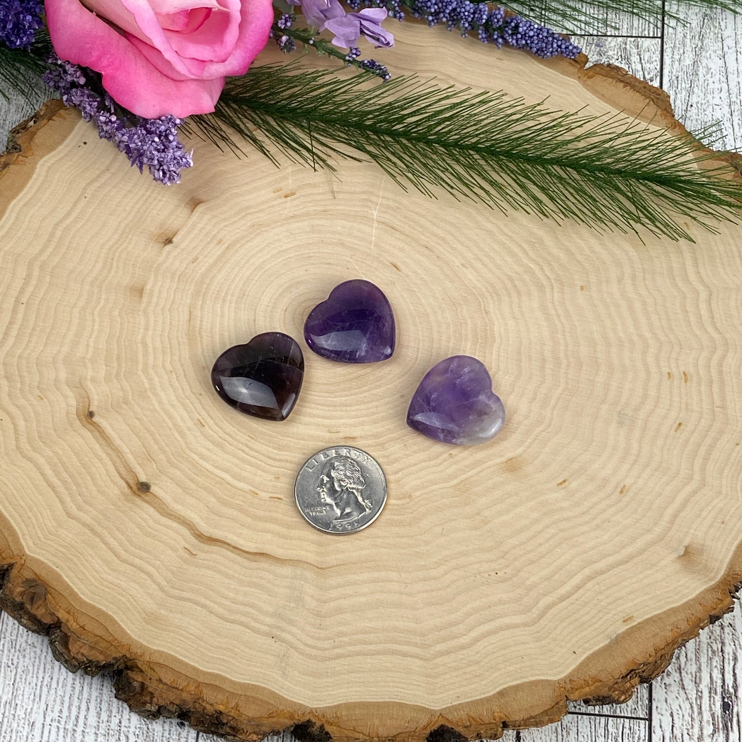 Amethyst Gemstone Heart Carving