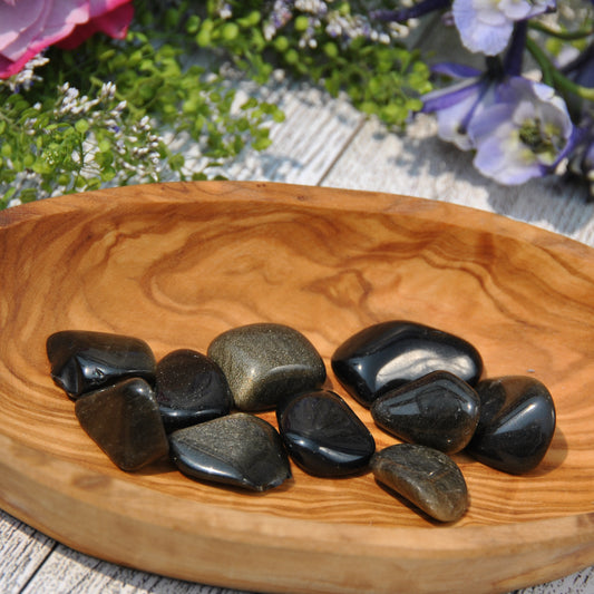 Gold Sheen Obsidian Tumbled Pocket Stone