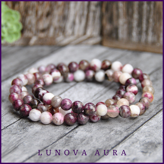 Pink Tourmaline 6mm Gemstone Bracelet