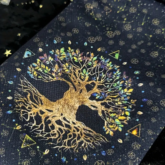 Tree of Life - Yellow - Tarot Card Velvet Drawstring Bag