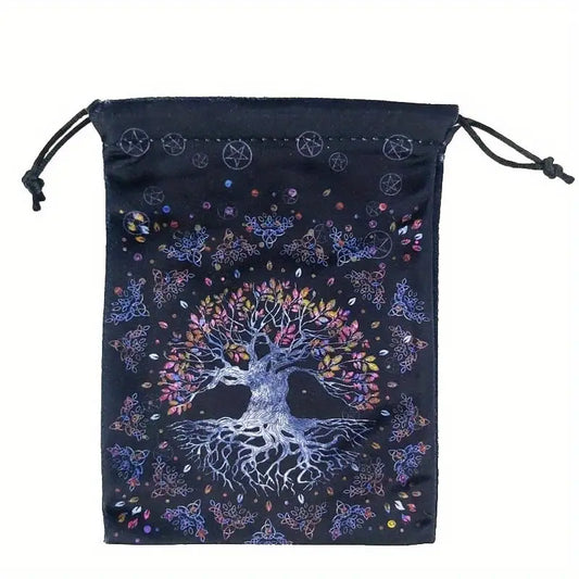 Tree of Life - Blue - Tarot Card Velvet Drawstring Bag