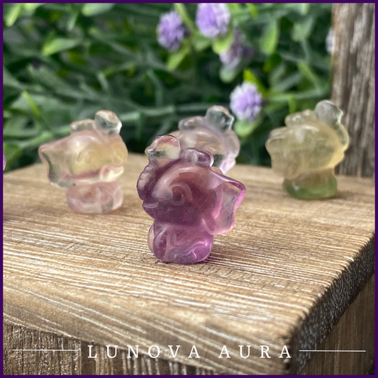 Fluorite Mini Sitting Elephant Crystal Carving