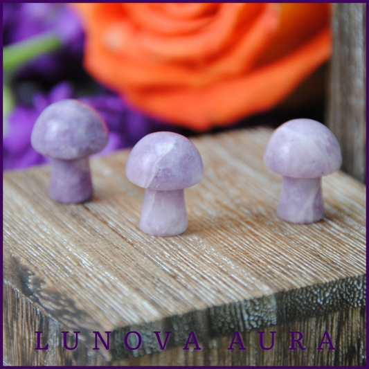 Lepidolite Mini Mushroom Carving