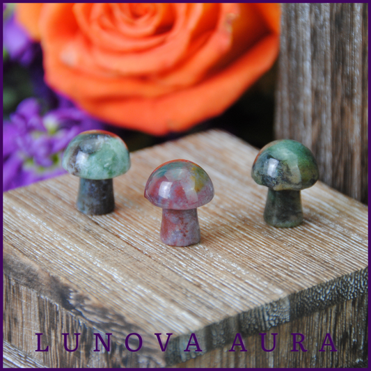 Ocean Jasper Mini Mushroom Carving