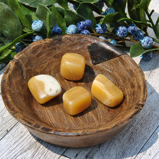 Yellow Banded Calcite Tumble