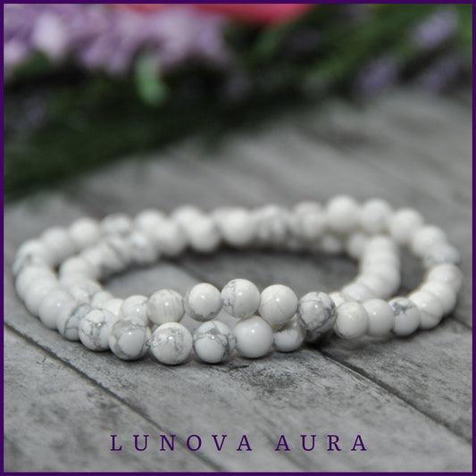 Howlite Gemstone 6mm Bracelet