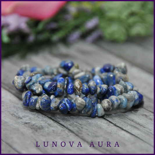 Lapis Lazuli Gemstone Chip Bracelet