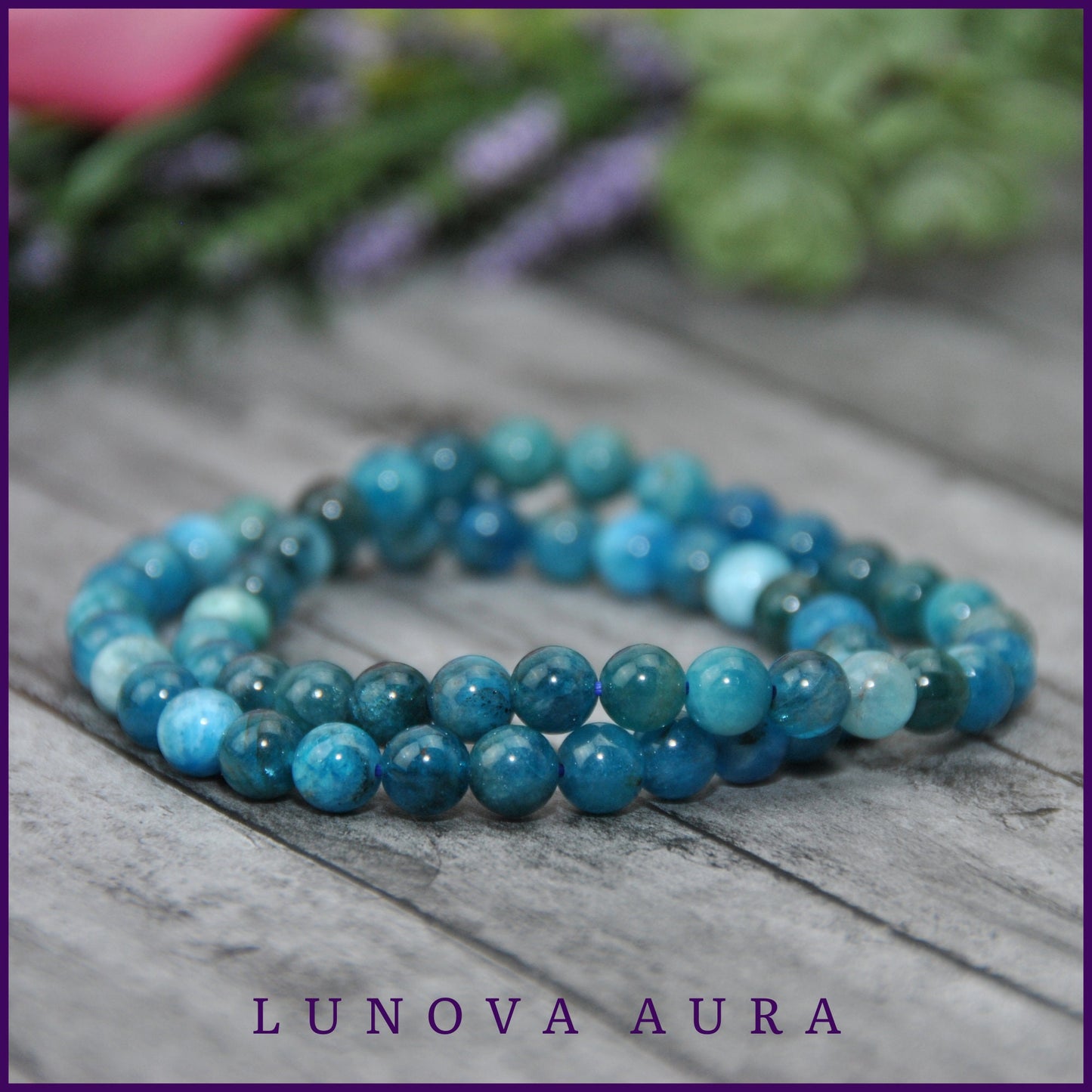 Blue Apatite 6mm Gemstone Bracelet