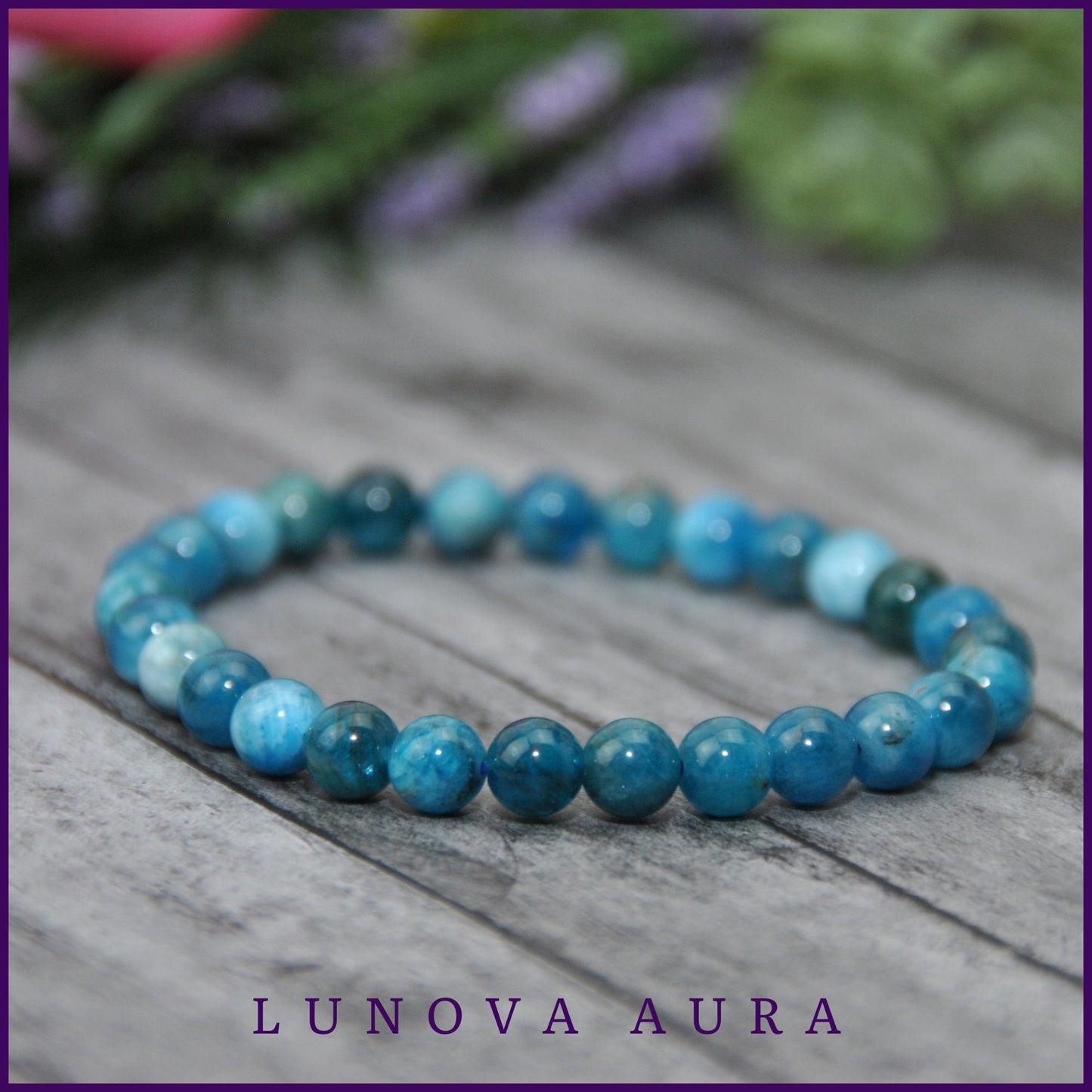 Blue Apatite 6mm Gemstone Bracelet