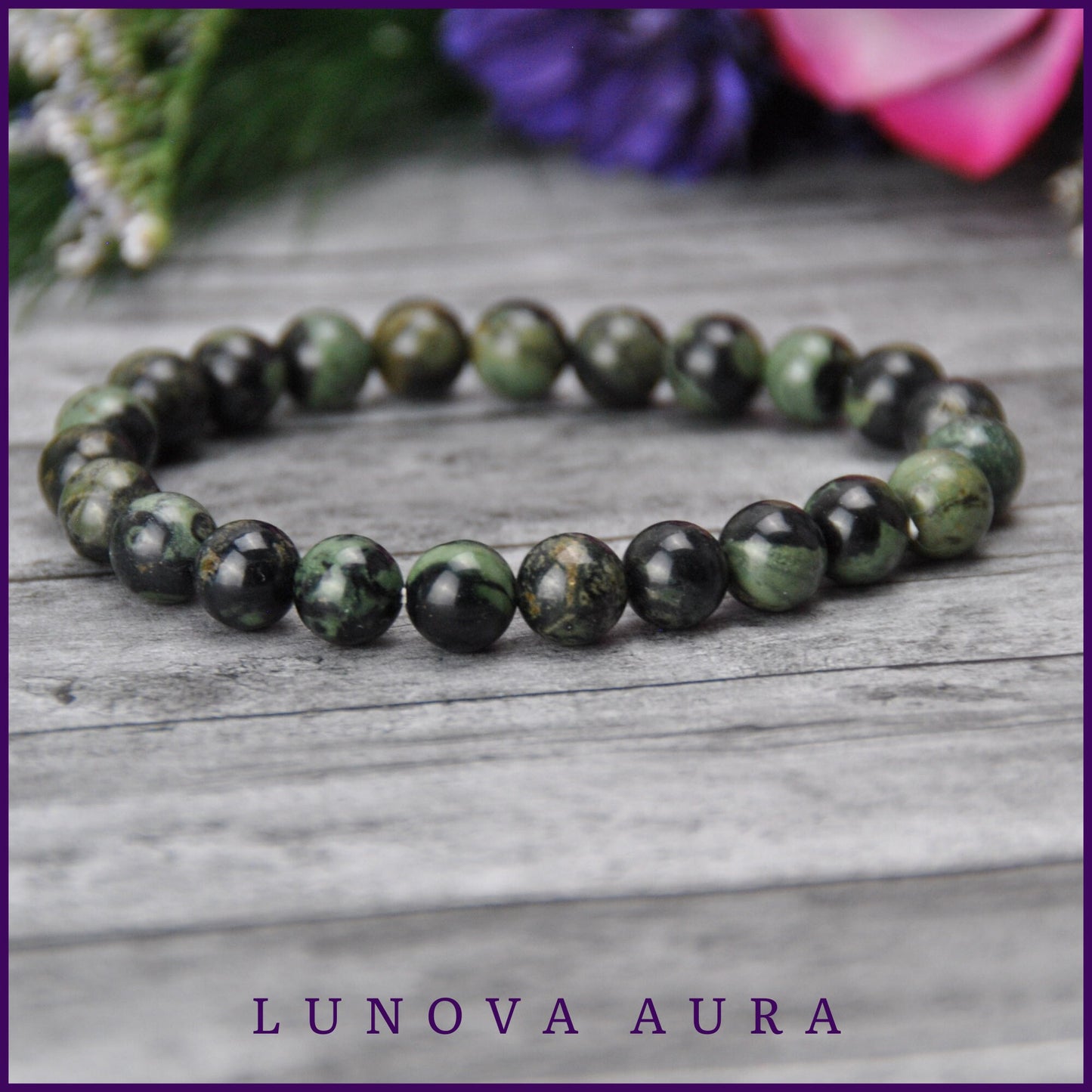 Kambaba Jasper 8mm Gemstone Bracelet