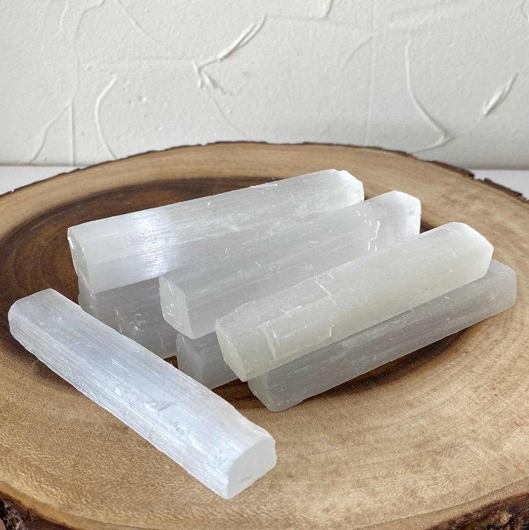 Selenite Cut Sticks 4"