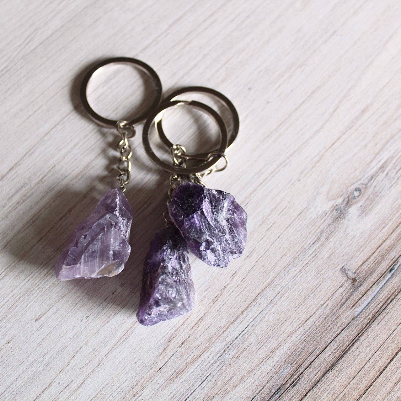 Amethyst Raw Crystal Keychain